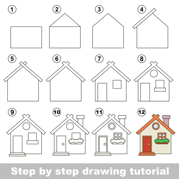 How to draw a Toy House — Stock Vector