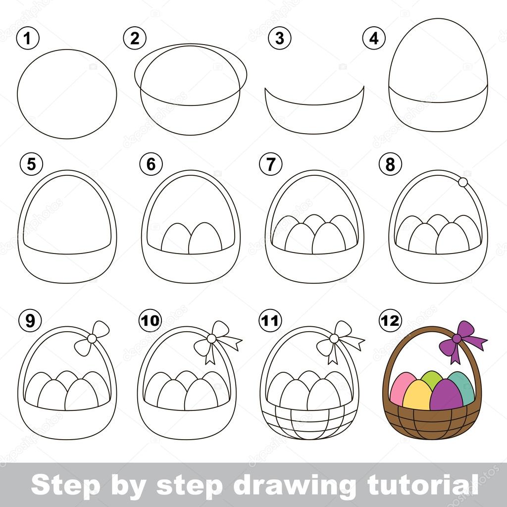 How to draw a Easter Basket
