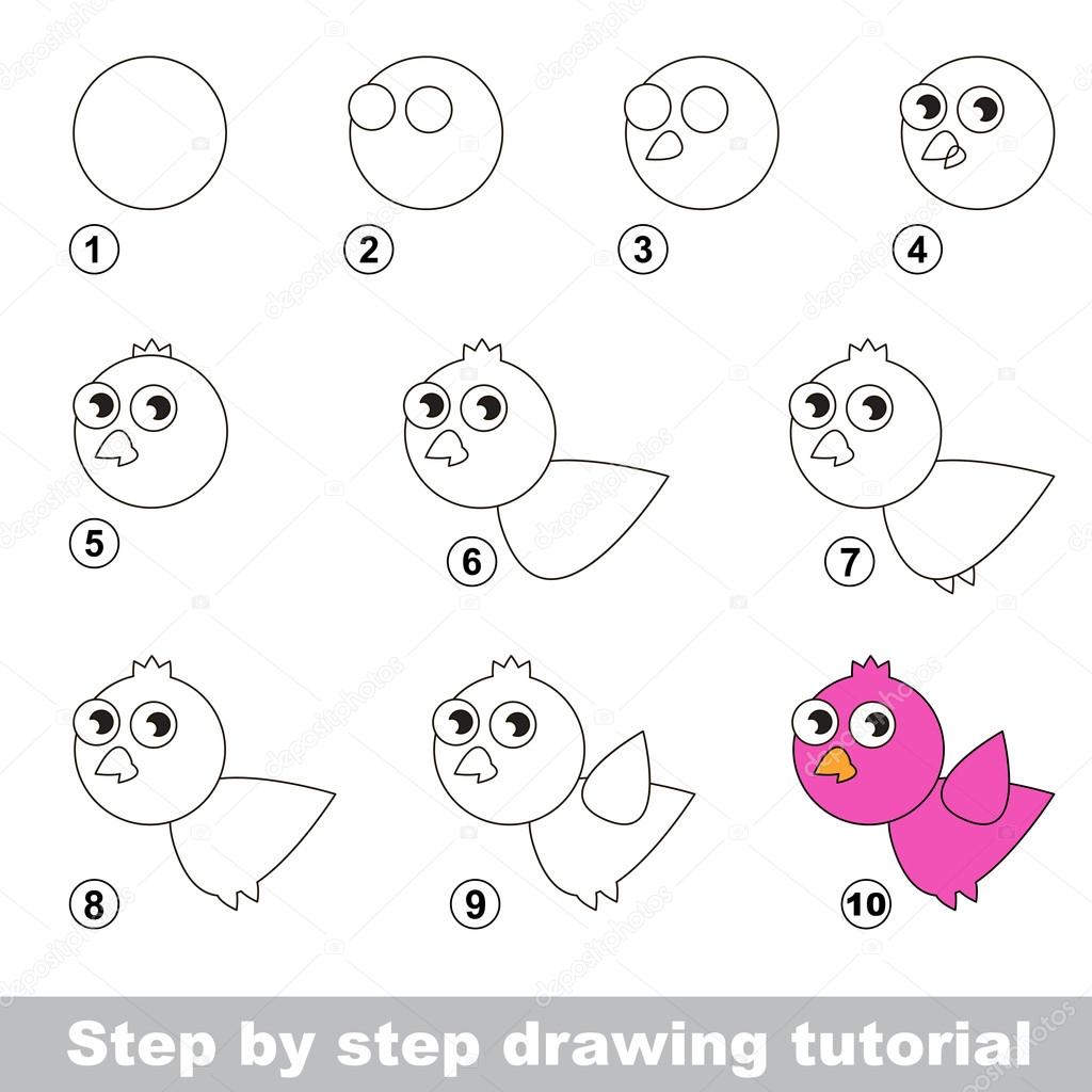 How to draw a Pink Bird