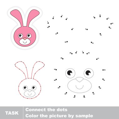 Tavşan kafası. Vektör sayı oyunu.