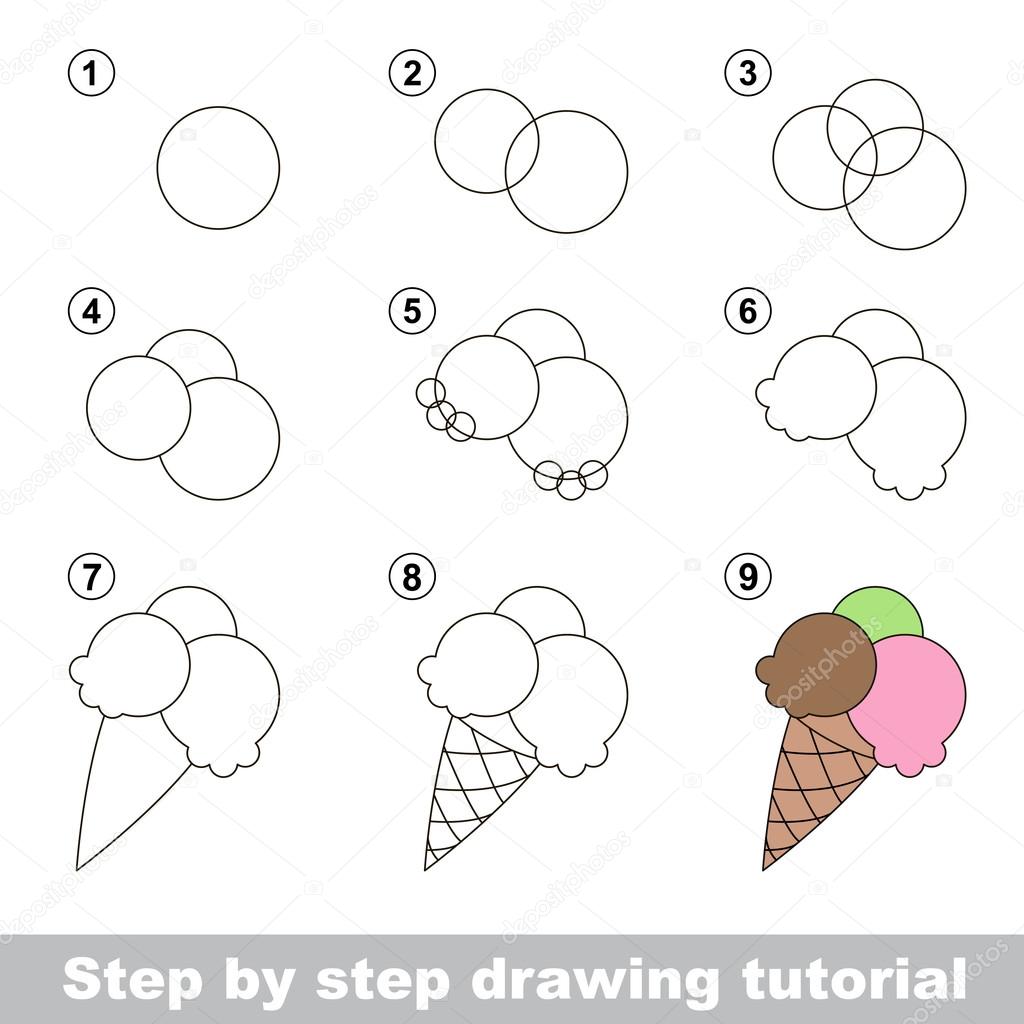 Pictures Ice Cream Drawing For Kids How To Draw A Ice Cream Stock Vector C Anna Mikhailova