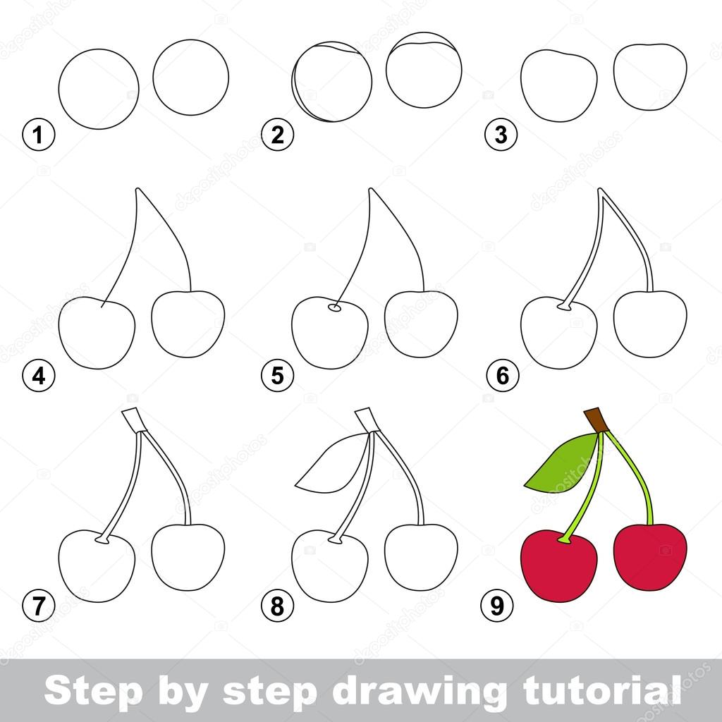 Desenho passo a passo. tutorial de desenho para crianças. nível