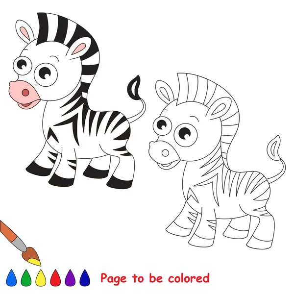 Cartone animato di Zebra. Pagina da colorare . — Vettoriale Stock