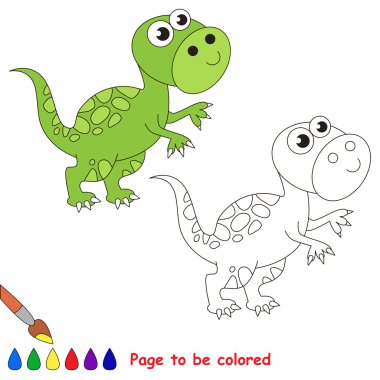 Tyrannosaurus karikatür. Renkli sayfa.