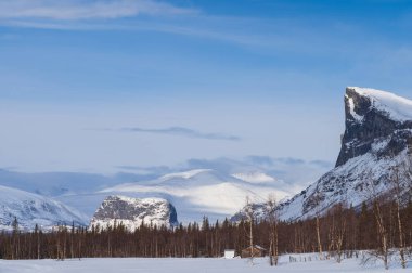Ulusal Park Sarek ve dağlar Skierffe ve Nammatj. Laponya, İsveç