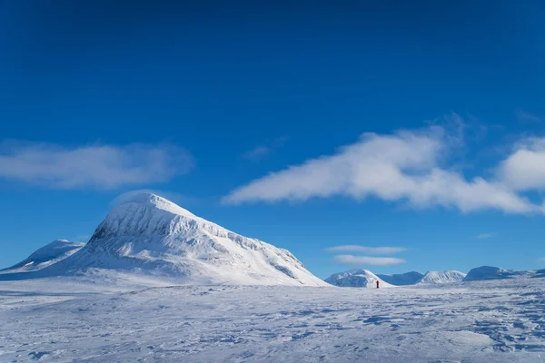 Cross Country Skier Sled Pulka National Park Sarek Swedish Lapland — Stock Photo, Image