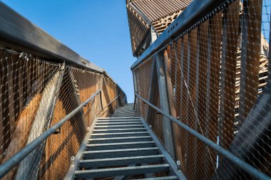 Stairs leading to the top of an observation tower.