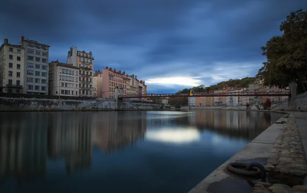 Dark Clouds Saone River Vieux Lyon Lyon France — Stock Photo, Image