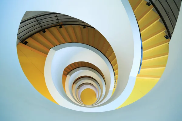 Lyon Frnace February 2016 Unique Yellow Spiral Staircase Bibliothque Universitaire Stock Photo