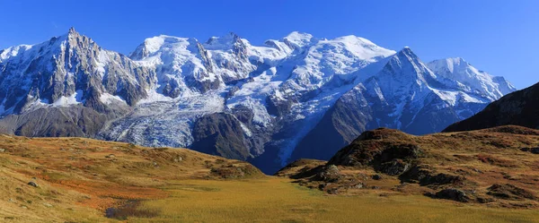 Widok Pasmo Górskie Mont Blanc Col Bel Lachat Mont Blanc — Zdjęcie stockowe