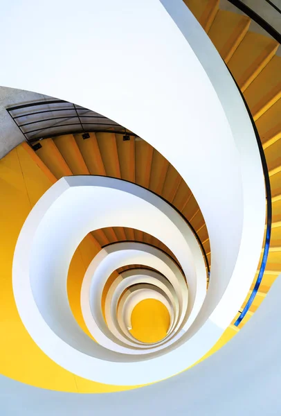 University Library Lyon France February 2017 Unique Yellow Spiral Staircase — Stock Photo, Image