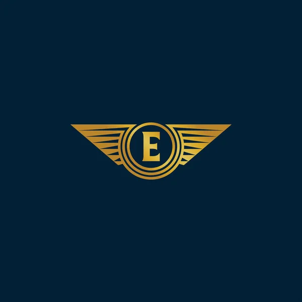 Modèle Logo Letter Wings Avec Style Fort Élégant Qui Donne — Image vectorielle