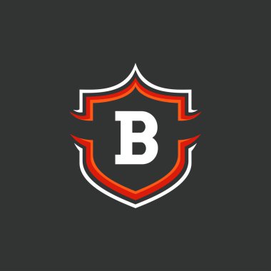 Harf ve Kalkan logo şablonu güçlü ve modern tarzla