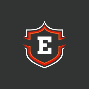 Harf ve Kalkan logo şablonu güçlü ve modern tarzla