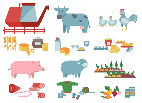 Zemědělské a potravinářské výroby — Stockový vektor