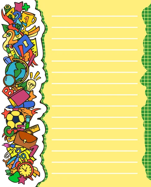 Sol kenarında okul araçlarıyla renk arka plan