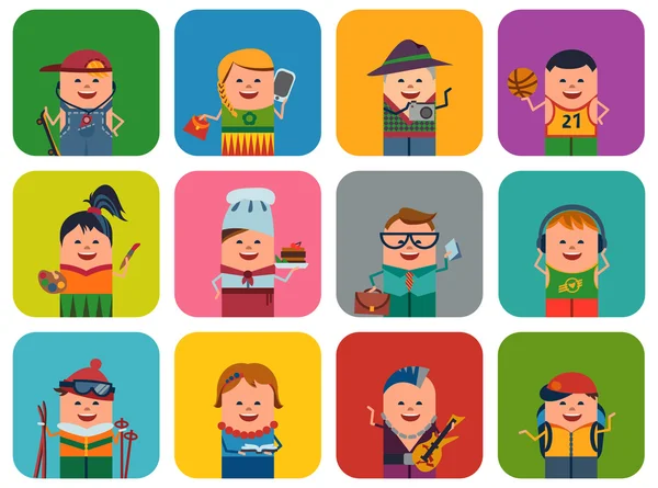 Farklı insanlarla simgeler kümesi