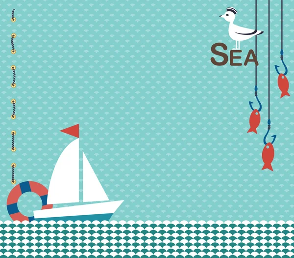 Arka planda yazıt için bir yer ile deniz bir Tema