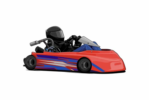 Gokart Această Ilustrație Este Perfectă Pentru Imprimarea Ecranului Autocolante Sau — Vector de stoc