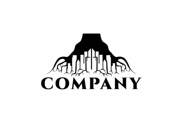 Root City Logo Ilustracja Jest Idealna Sitodruku Naklejek Lub Logo — Wektor stockowy