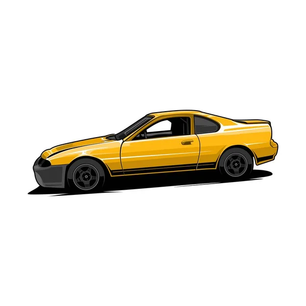 Carro Esporte Veículo Amarelo — Vetor de Stock