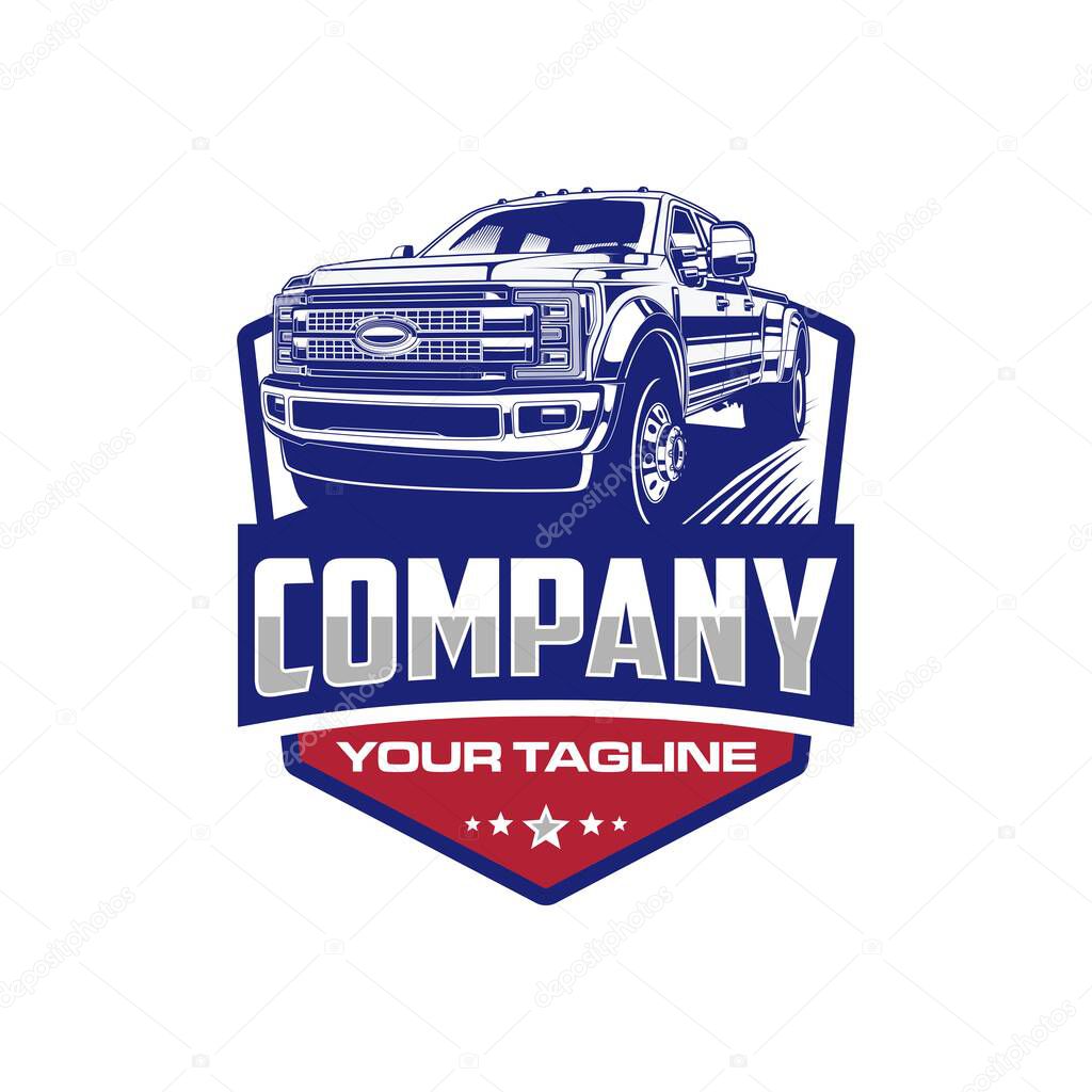 Pick up truck logo emblem logo template