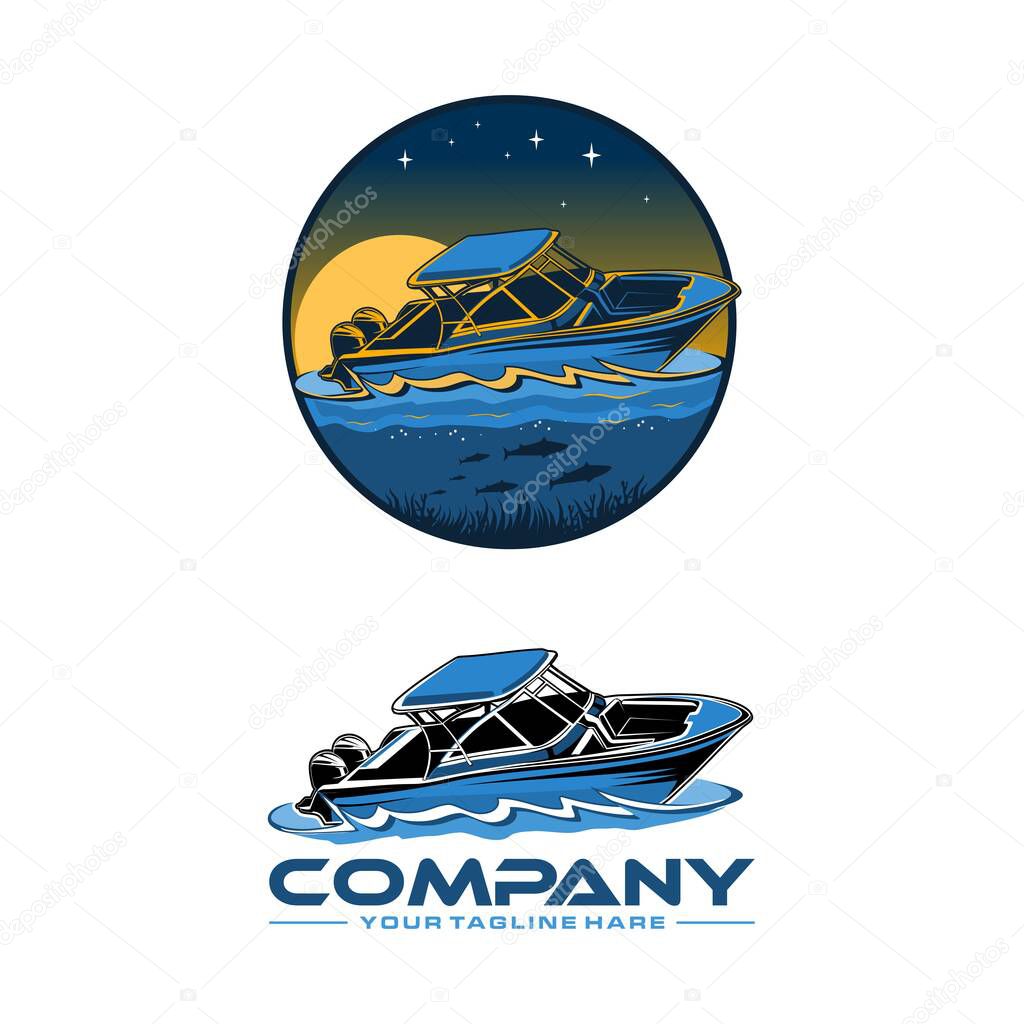 speed boat  logo logo template