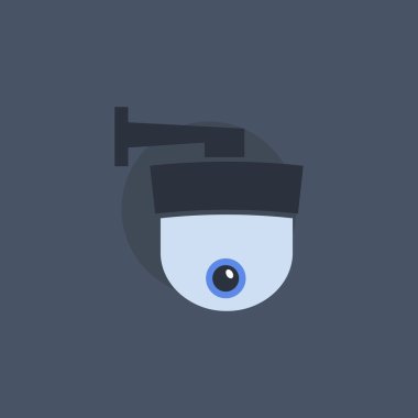 Güvenlik kamera simgesi. Güvenlik kamera düz stil kavram. Güvenlik kamera işareti. Güvenlik kamera vektör simgesi