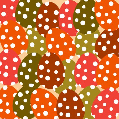 Sorunsuz arka plan üzerinde parlak ve renkli Paskalya yumurtaları