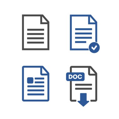 Dosya simgeleri. Basit glif stile simgeler 4 sürümleri