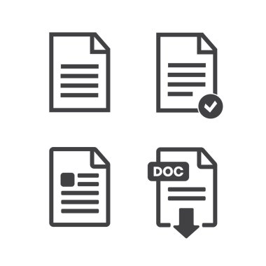 Dosya simgeleri. EPS 10 vektör çizim