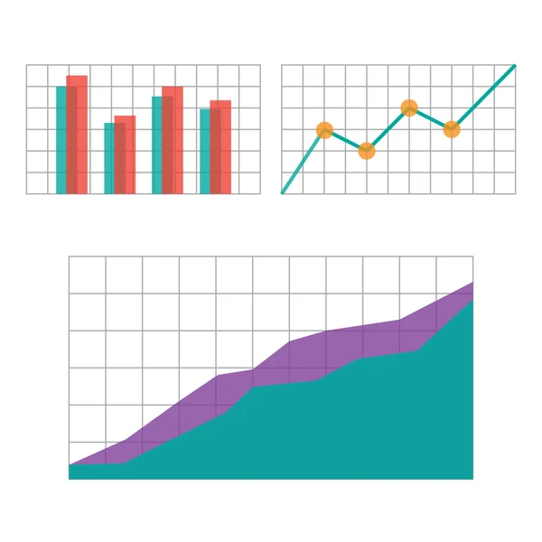 Charts elements for business infographics. Vector illustration — Stock Vector