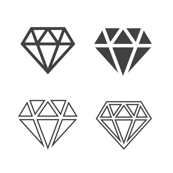 Diamond ikoner set — Stock vektor