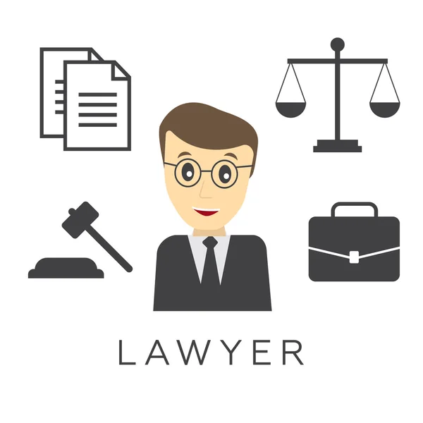 Vektor Rechtsanwalt, Rechtsanwalt oder Jurist Konzept Hintergrund — Stockvektor