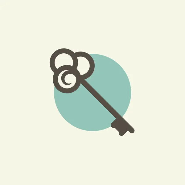 Icoana cheie. Simbolul cheie în stil plat. Key logo stil retro. Conceptul cheie vintage — Vector de stoc