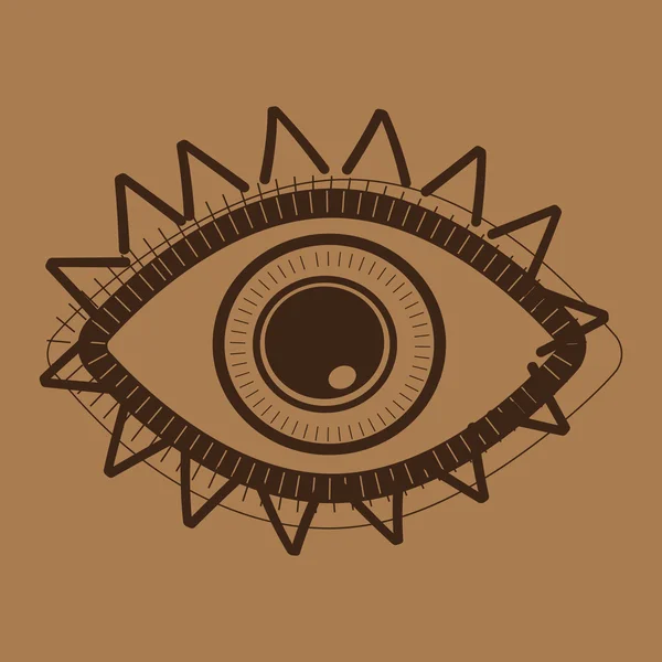 Olho tribal indiano desenhado à mão — Vetor de Stock