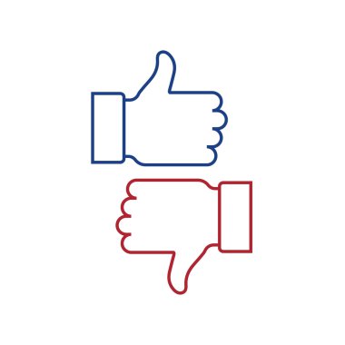 yumruk kadar ve başparmak aşağı vektör sembolleri