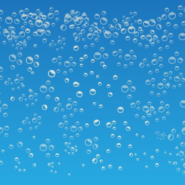 Mavi zemin üzerine su kabarcıkları