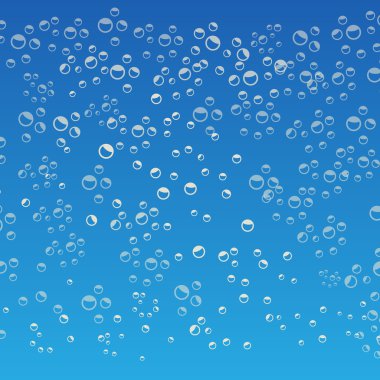 Mavi zemin üzerine su kabarcıkları