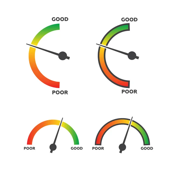 Indicadores de puntaje de crédito y medidores vector conjunto — Vector de stock