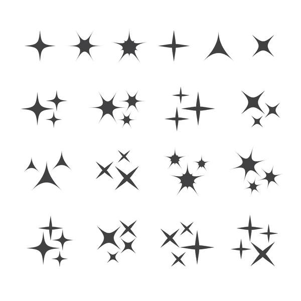 Set de iconos de destellos vectoriales. Elemento estrella — Vector de stock