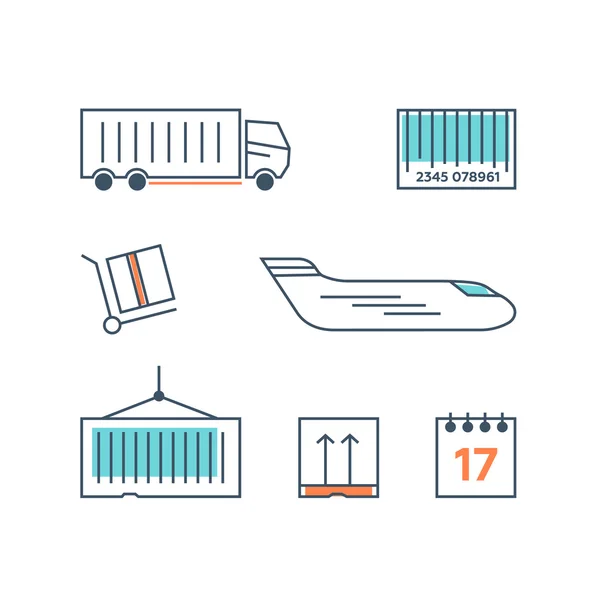 Logistiek icons set — Stockvector