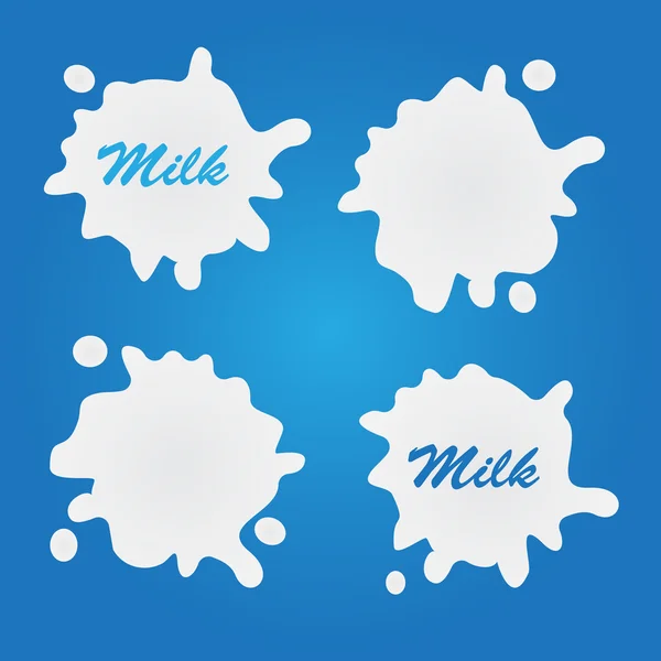 Milk, yogurt or cream splash blot vector set — Stock Vector