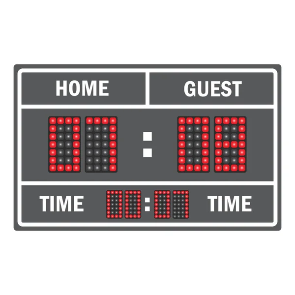 Sport vector illustratie scorebord. Score van weergave, digitale informatie tijdresultaat — Stockvector