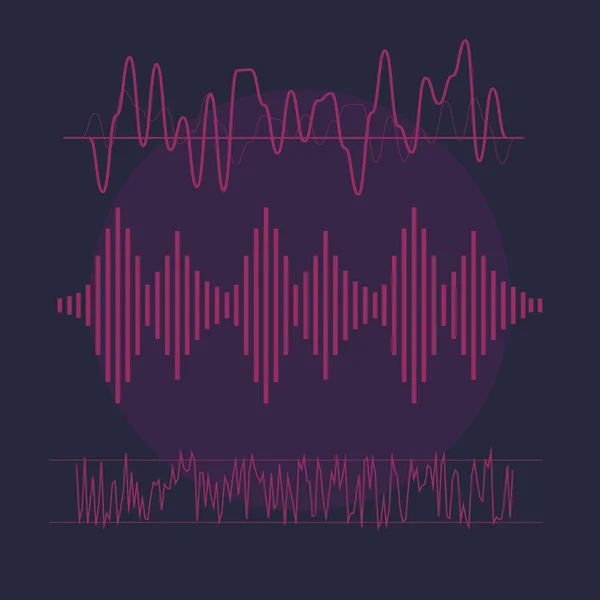 Sound waves concept. Sound waves vector. Sound waves sign and symbol in flat style — Stock Vector