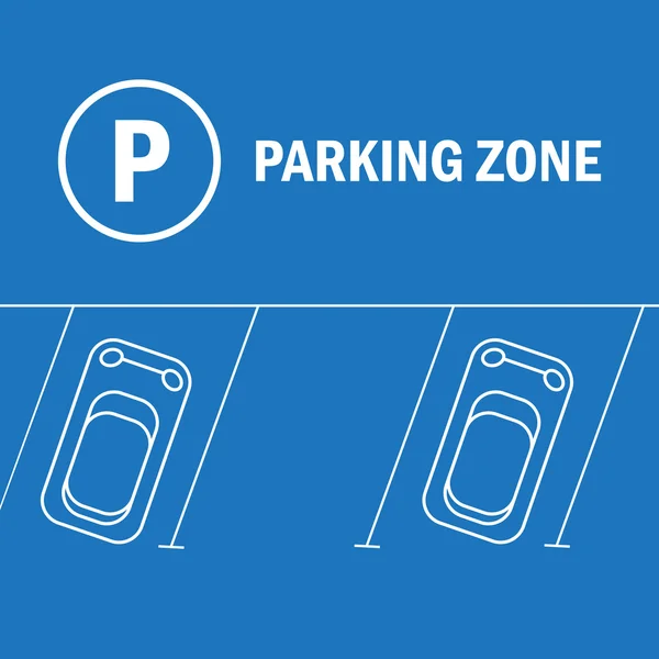 Ilustração do estacionamento. Carro e transporte, parque de estacionamento —  Vetores de Stock