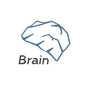 Renkli beyin düşük çokgen, fikir kavramı arka plan tasarım poster için