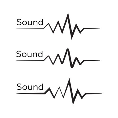 Ses ses dalgaları, vektör logo tasarımı