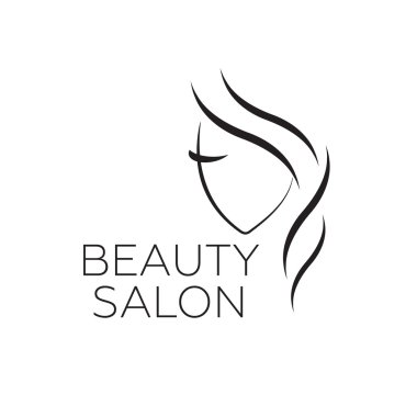 Güzel kadın vektör logo şablonu Kuaför Salonu, Güzellik Salonu, kozmetik prosedürler, spa merkezi