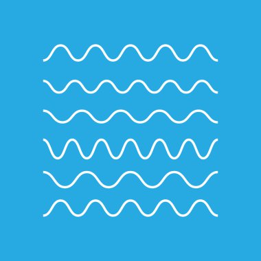 Dalga ana hatları simgesi, modern minimal düz tasarım tarzı. İnce çizgi sembolü salla